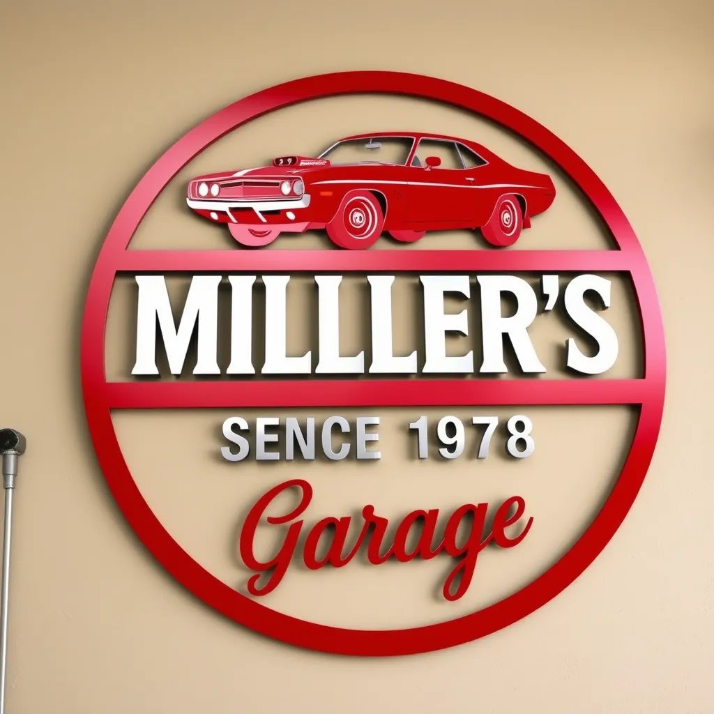 Gloss Red Muscle Car Sign