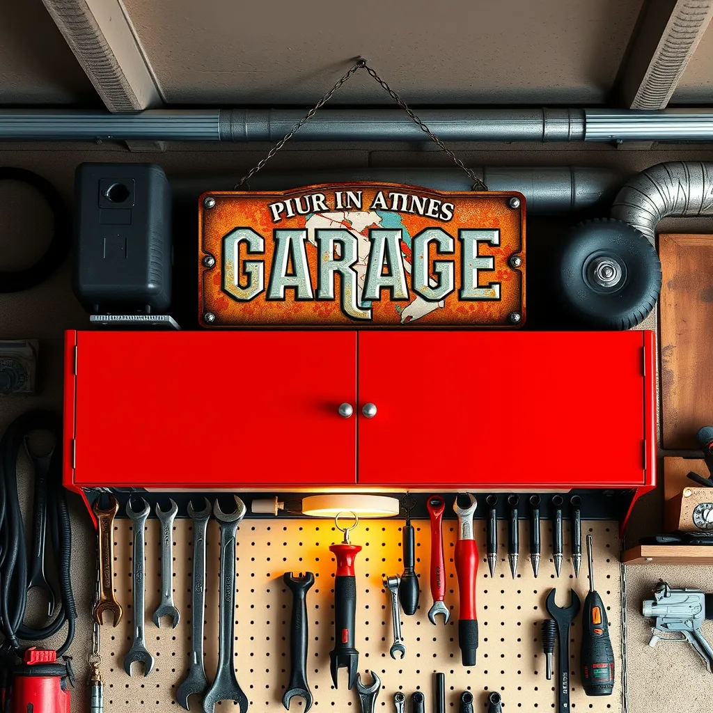 Metal car garage sign with custom name and year - Image 8